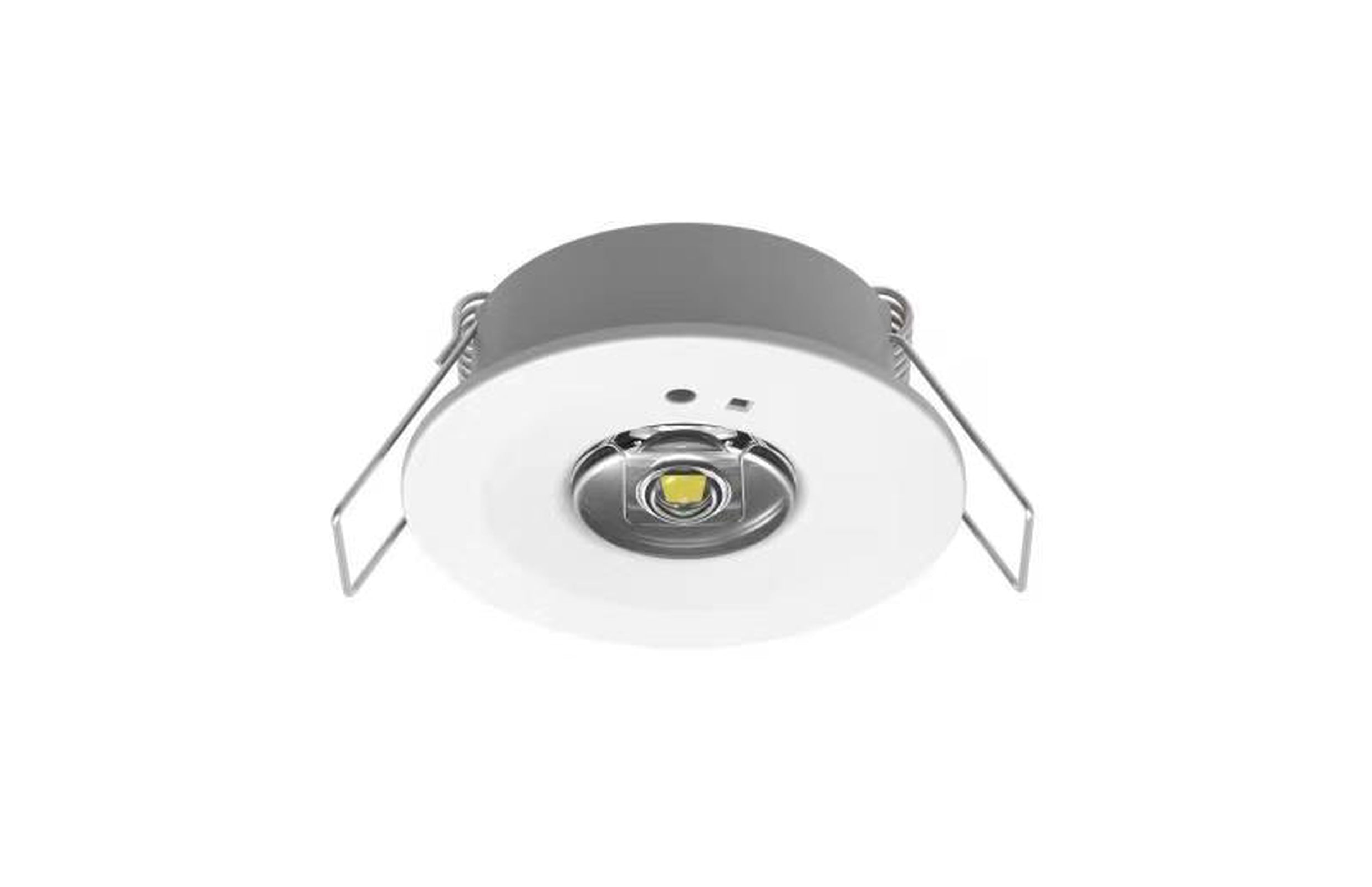 CQR LED Emergency Downlight Spot Self-Test White c/w Open Area & Corridor Lens