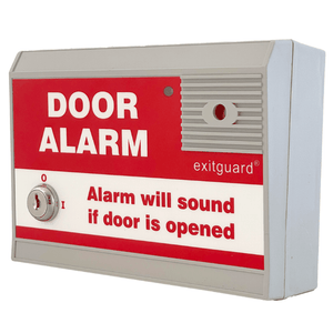 Hoyles EX106R Exitguard Door Alarm c/w Integral Keyswitch Mains Powered Red