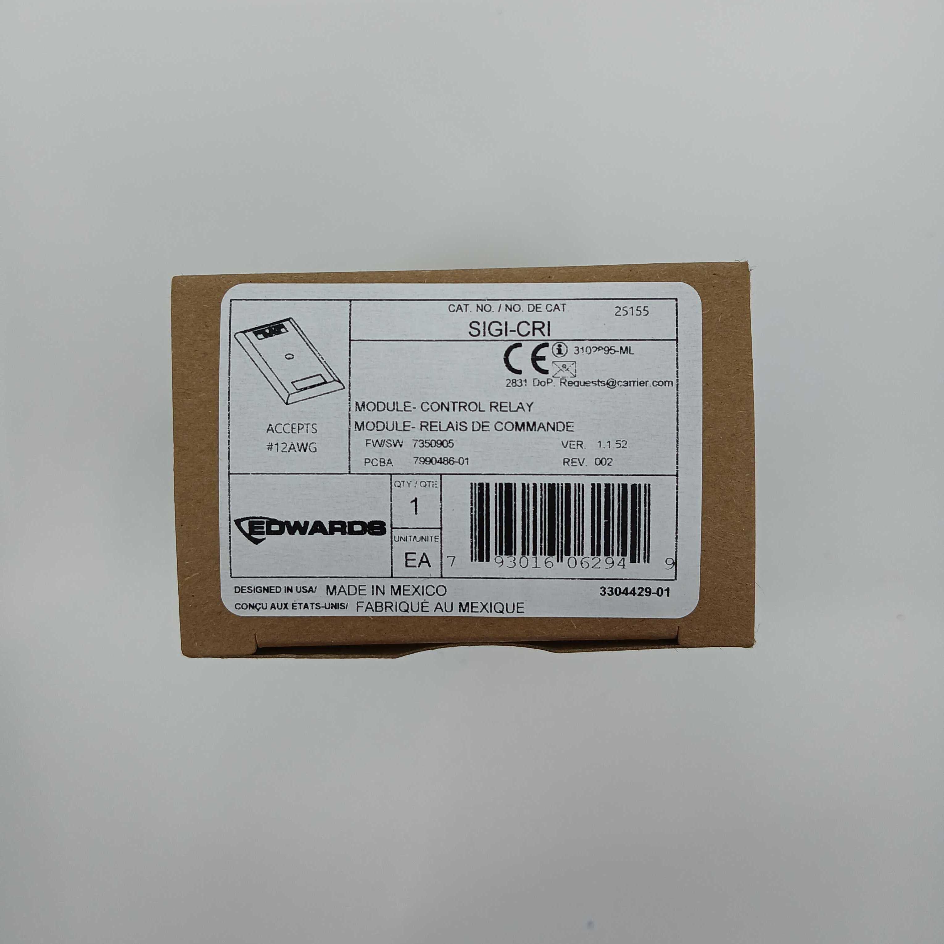 Edwards SIGI-CRI Control Relay w/ Isolator - JEM Systems UK