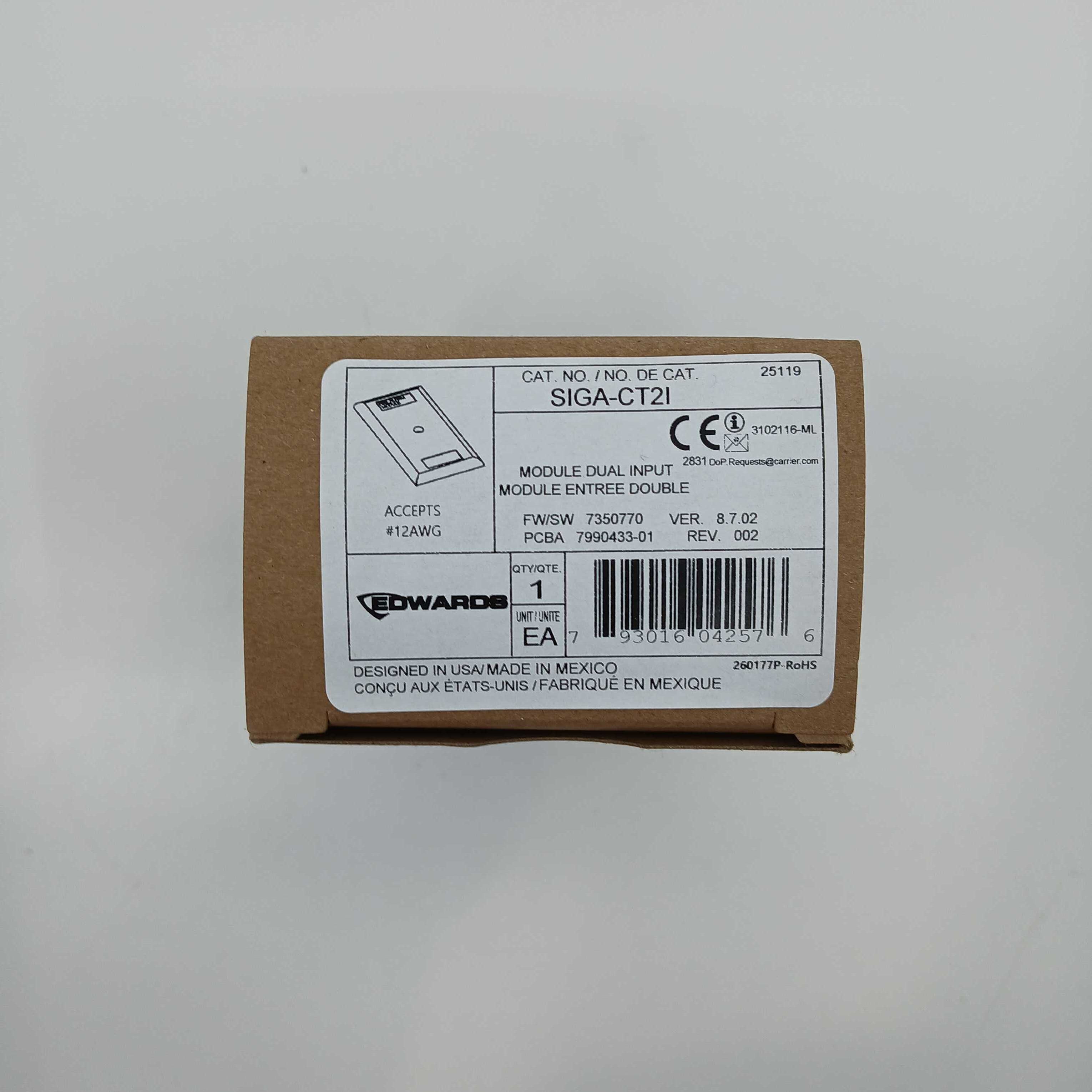 Edwards SIGA-CT2I Module Dual Input