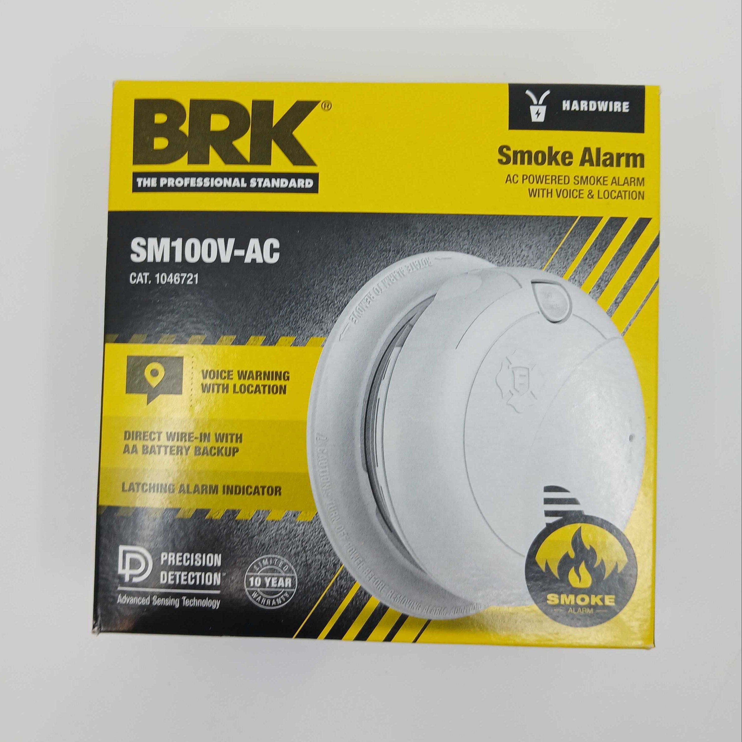 BRK SM100V-AC Hardwired Smoke Alarm Voice Battery Backup Photoelectric - JEM Systems UK