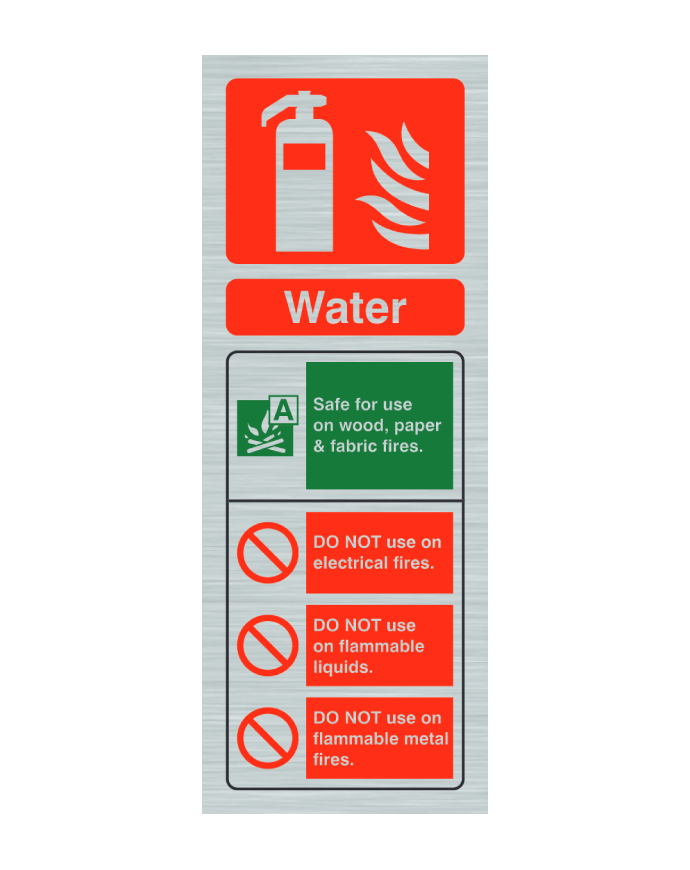 CheckFire 101SS Water ID sign Stainless Steel