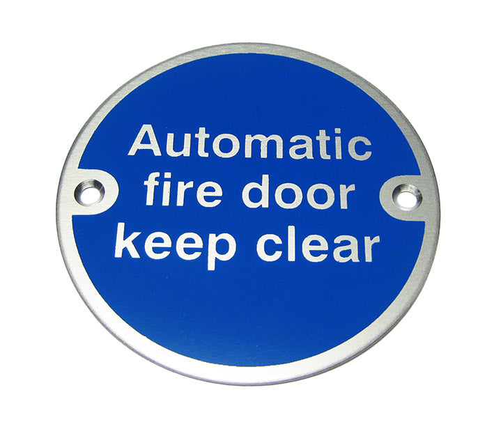 Prestige Automatic Fire Door Keep Clear Sign C/W Pre Drilled Screw Holes - JEM Systems UK