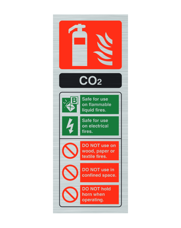 CheckFire 103SS CO2 ID sign Stainless Steel - JEM Systems UK
