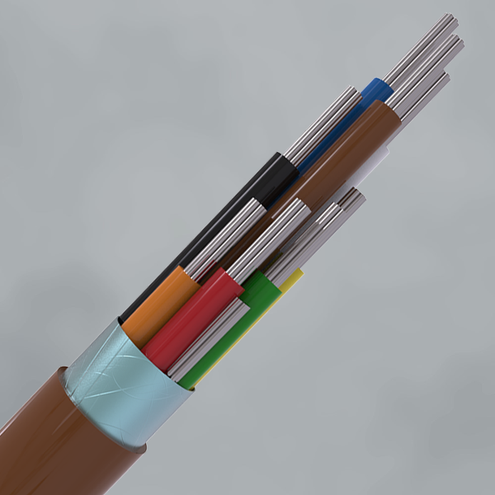 CQR 8 Core Type 2 Eca PVC Screened Cable Brown 100m