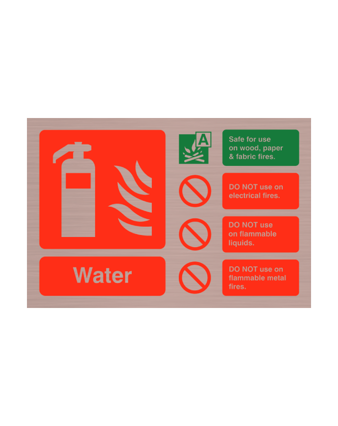 CheckFire 111AC Water ID sign Antique Copper Landscape