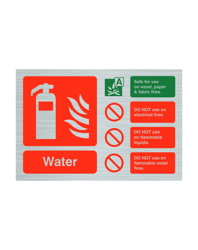 CheckFire 111SS Water ID sign Stainless Steel Landscape