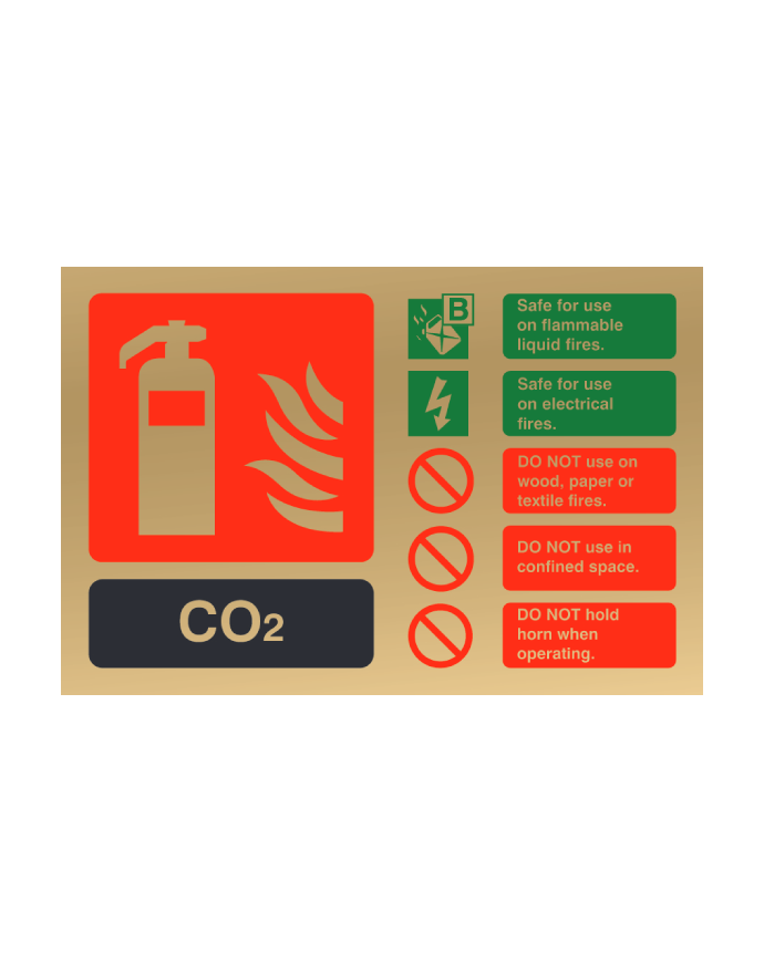 CheckFire 113PG CO2 ID sign Polished Gold Landscape