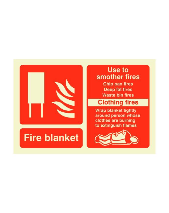 CheckFire 116P Fire Blanket ID sign photoluminescent Landscape