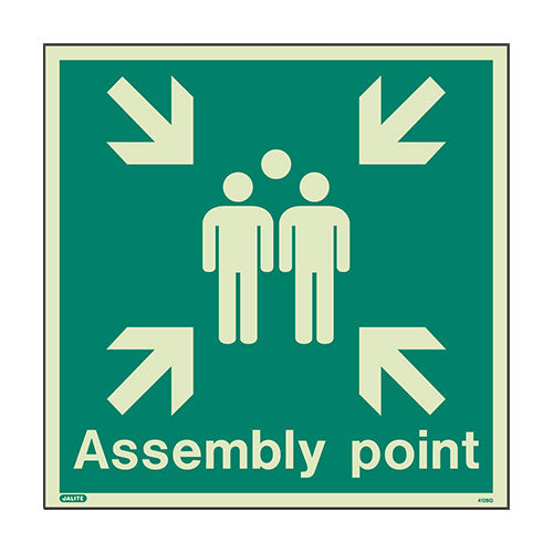 Firechief Sign ASSEMBLY POINT Photolum (4128Q) - JEM Systems UK