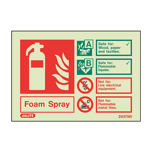 Firechief Sign FOAM SPRAY Photolum (6373D/R) - JEM Systems UK