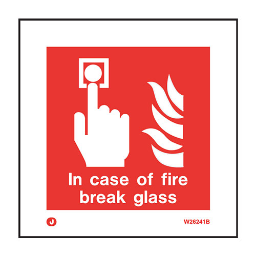 Firechief In Case Of Fire Break Glass Sign (W6241B) - JEM Systems UK