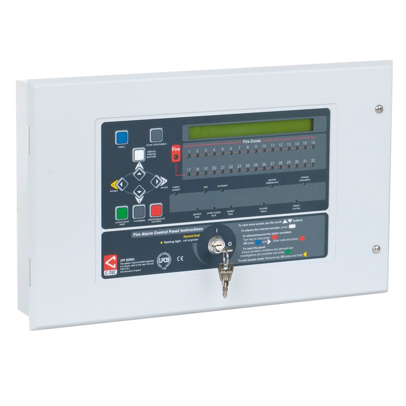 XFP 1 Loop 32 Zone Addressable Fire Panel (C-TEC CAST protocol)