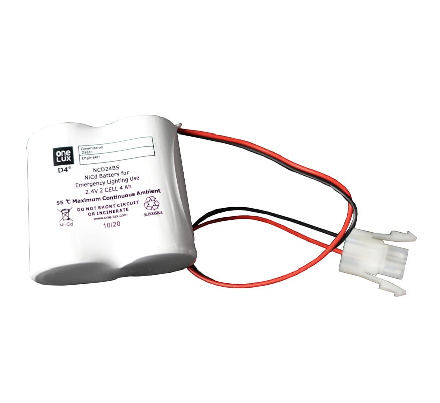BLE 2 Cell Battery Pack - Side by Side - Nickel Cadmium - 2.4V 4.0Ah - High Temp - with Flying Leads (EL-193303) - JEM Systems UK