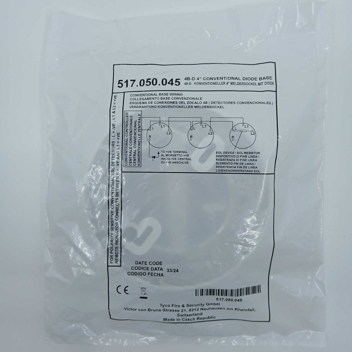 FireClass 517.050.045 4B-D Conventional Diode Base - JEM Systems UK