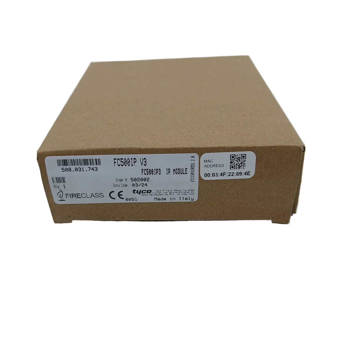 FireClass 508.031.743 FC500IP3 TCP/IP Board for FC500 Fire Panels - JEM Systems UK