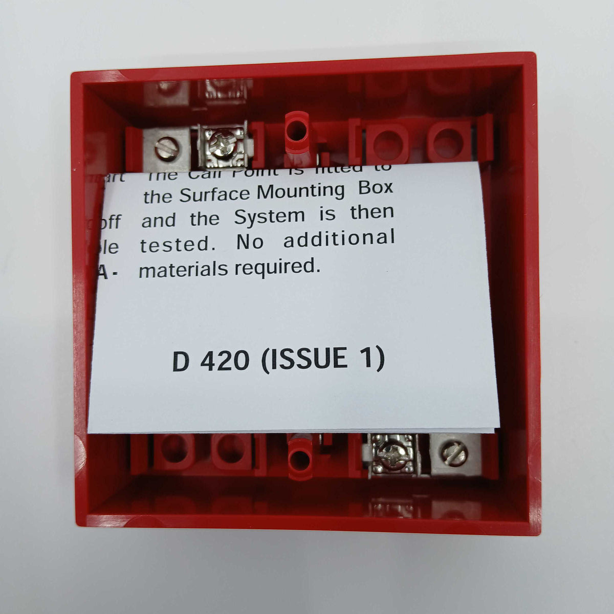 FireClass 10-115 Call Point Surface Mount Back Box for FC420 Red - JEM Systems UK