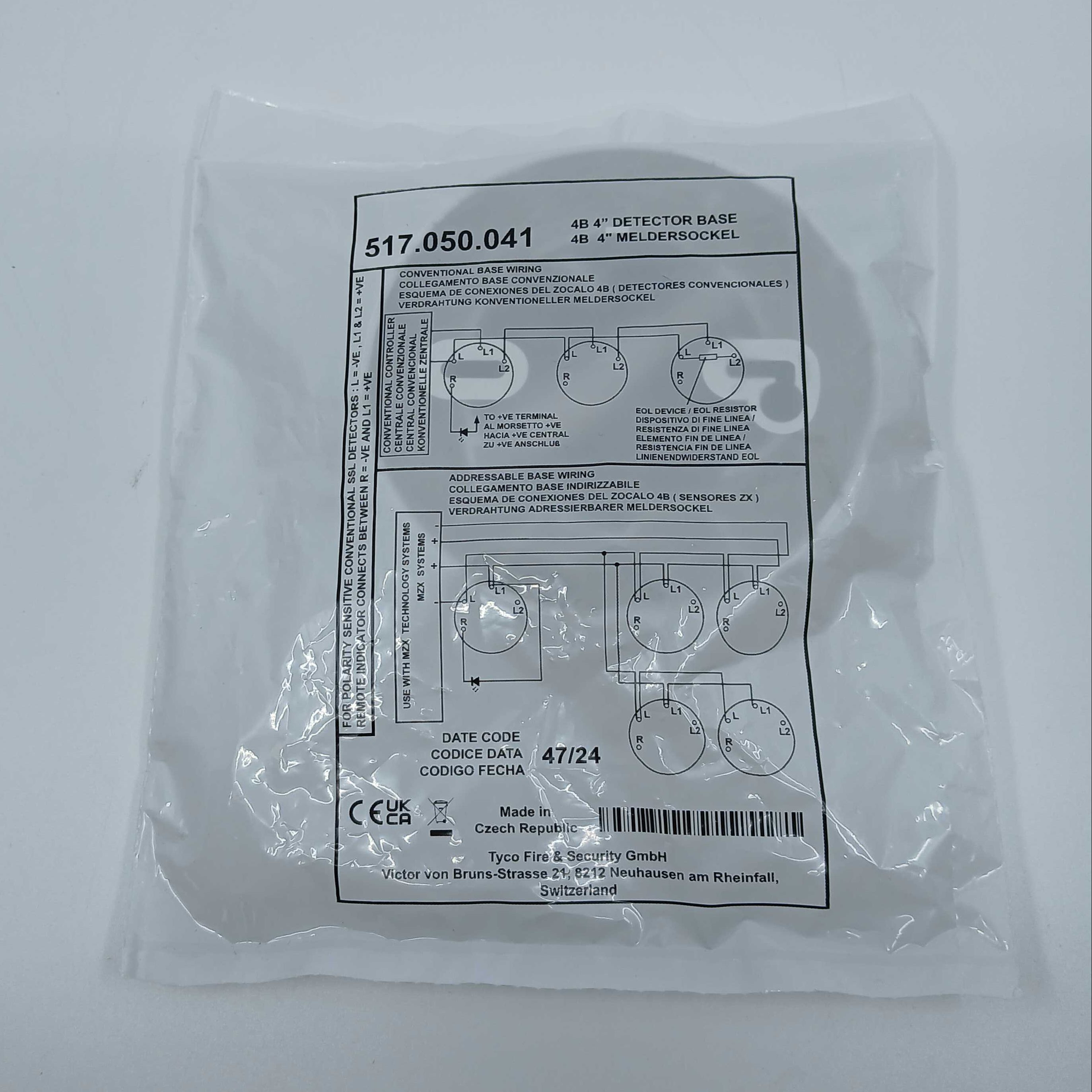 FireClass 517.050.041 Detector Base 4" for 600/800 Series - JEM Systems UK