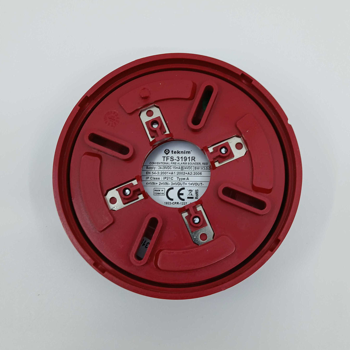 FireClass TFS-3191R Conventional Fire Alarm Sounder - Red - JEM Systems UK