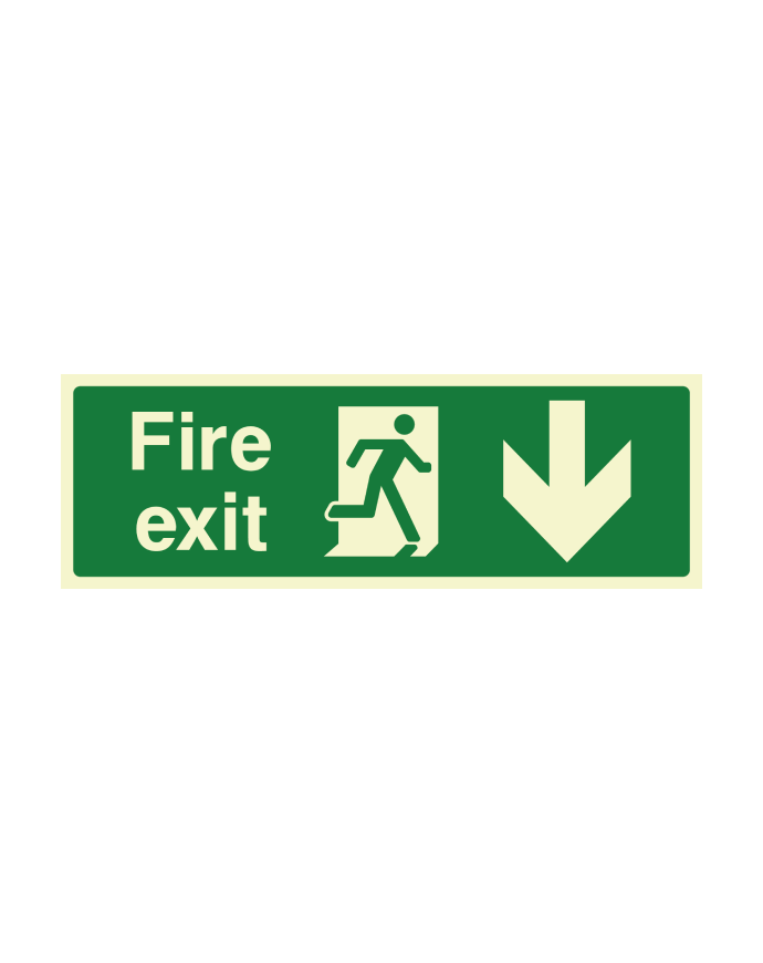 CheckFire 203P Fire Exit DOWN 300x100 Photolum