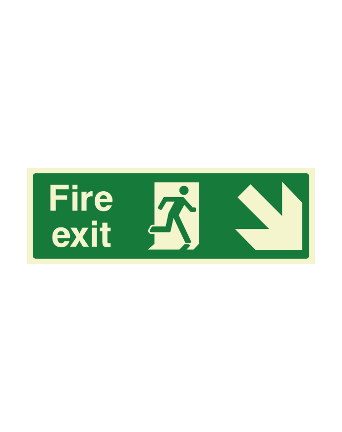 CheckFire 206P Fire Exit DOWN RIGHT 300x100 Photolum.