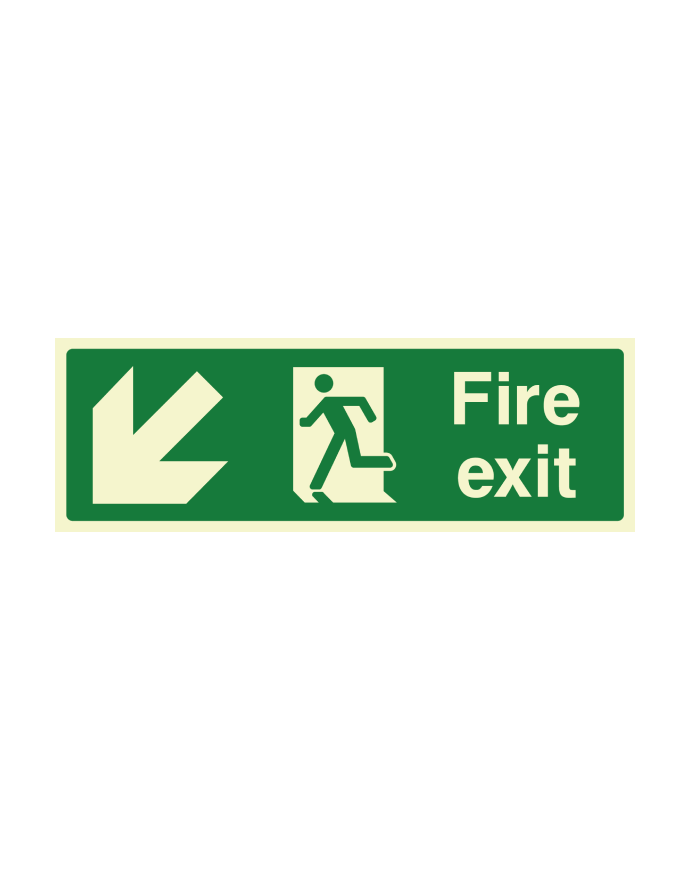 CheckFire 208P Fire Exit DOWN LEFT 300x100 Photolum.