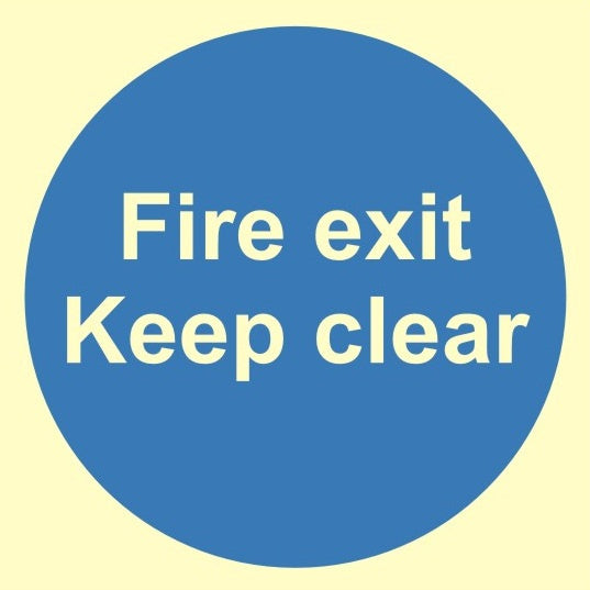 Luminous Fire Exit Keep Clear Sign 200mm x 200mm - JEM Systems UK