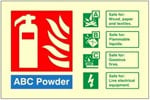 Luminous ABC Powder Fire Extinguisher Identifcation Sign Self Adhesive Vinyl Sticker - JEM Systems UK
