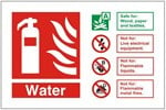 Water Fire Extinguisher Identification Sign Self Adhesive Vinyl Sticker - JEM Systems UK