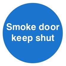 Smoke Door Keep Shut Sign Self Adhesive Vinyl Sticker 100mm x 100mm - JEM Systems UK