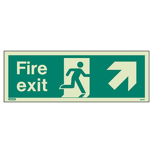 Firechief Sign EXIT UP RIGHT Photolum (449T/R)