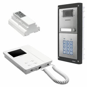 Videx 1 Button Flush Mount 2-Wire Video Kit with Codelock c/w 6286 3.5" Videophone