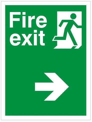 Non Slip Fire Exit Right Running Man Sign 450x600mm - JEM Systems UK