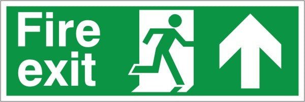 Foamex Fire Exit Up/Forward Running Man Sign 600x1000mm - JEM Systems UK