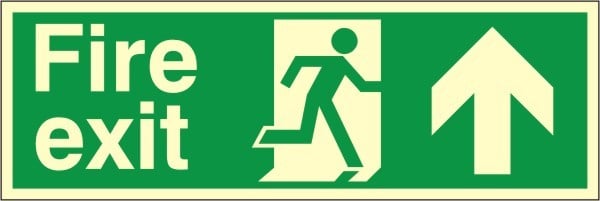 Luminous Foamex Fire Exit Up/Forward Running Man Sign 600x1000mm - JEM Systems UK