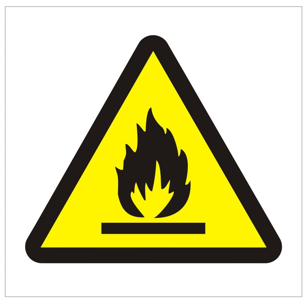 Flammable Risk Fire symbol - 150mm x150mm - JEM Systems UK