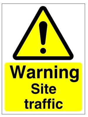 Warning Site Traffic Sign - 450mm Wide x 600mm High - JEM Systems UK