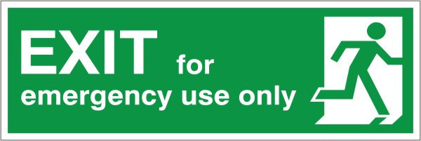 Exit For Emergency Use Only Sign 300mm x 100mm - JEM Systems UK