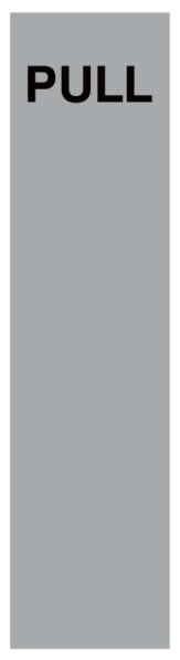 Aluminium Pull Sign Stainless Steel Effect - 75mm Wide x 300mm High - JEM Systems UK