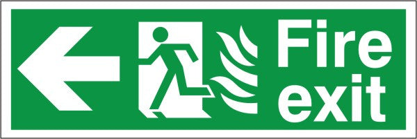 HTM65 Compliant Fire Exit Left - 600 x 200mm White - JEM Systems UK