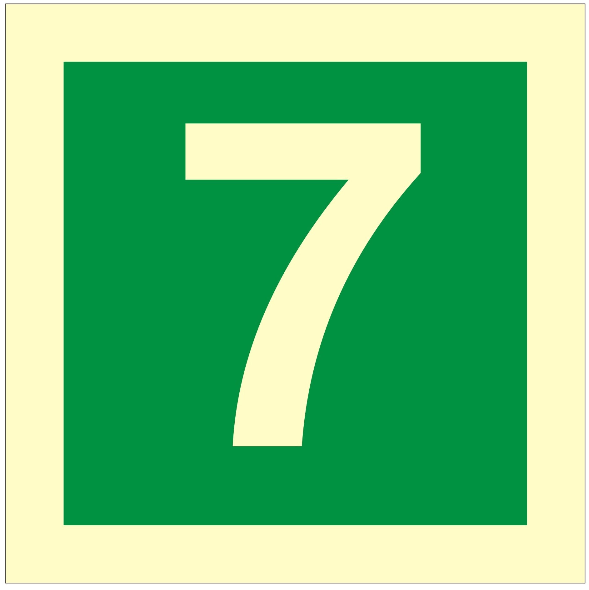 Stairway Identification Luminous Sign Number 7 - 100x100mm - JEM Systems UK