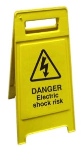 Danger Electric Shock Risk Free-Standing Sign - JEM Systems UK