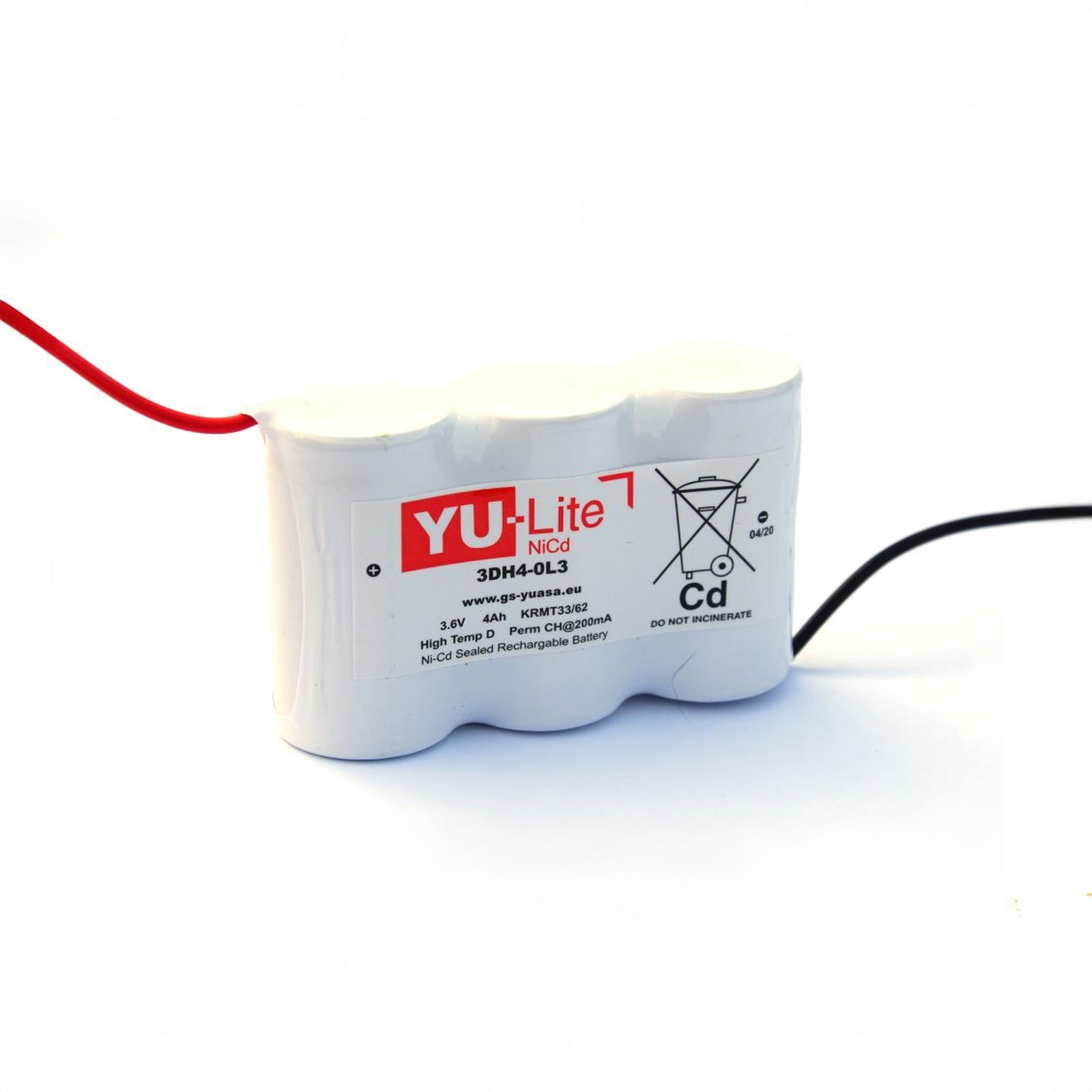 Yuasa Nicd 3*4.0Ah Htemp Dcell Leads Sty3