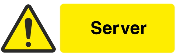 Electrical Server Socket Signs - 50mm x 20mm - JEM Systems UK