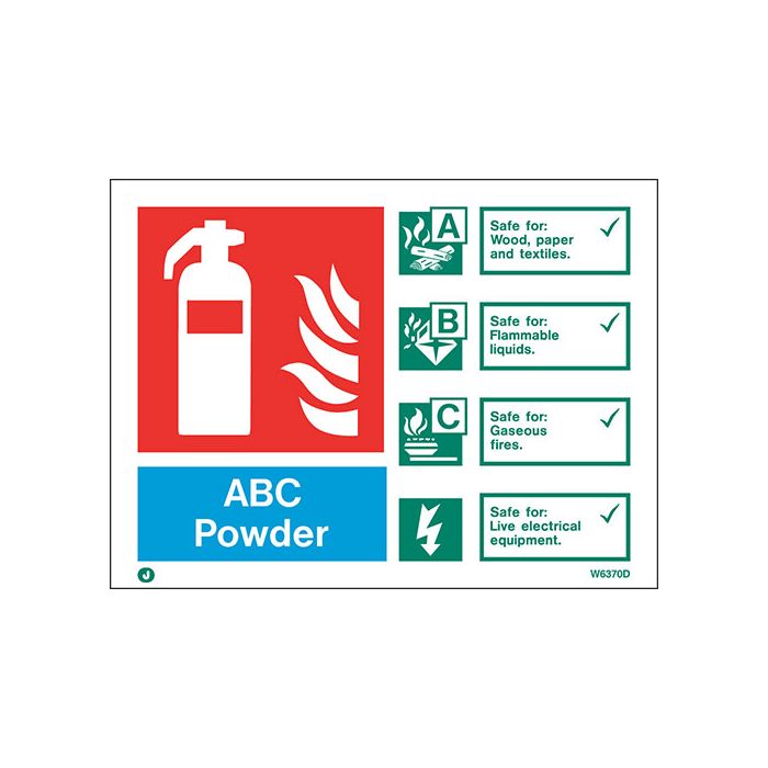 Firechief ABC Powder Extinguisher ID Sign (W6370D) - JEM Systems UK