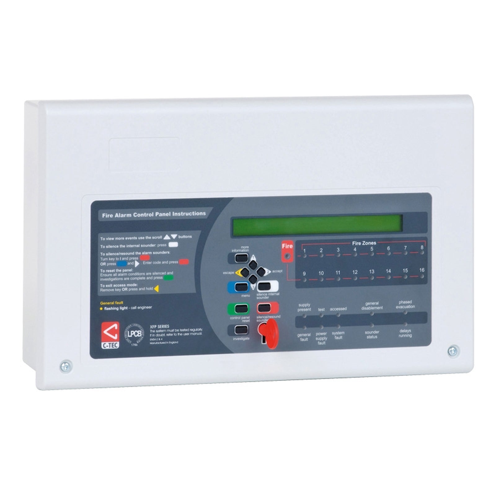 C-TEC CAST XFP 1 Loop 16 Zone Addressable Fire Panel