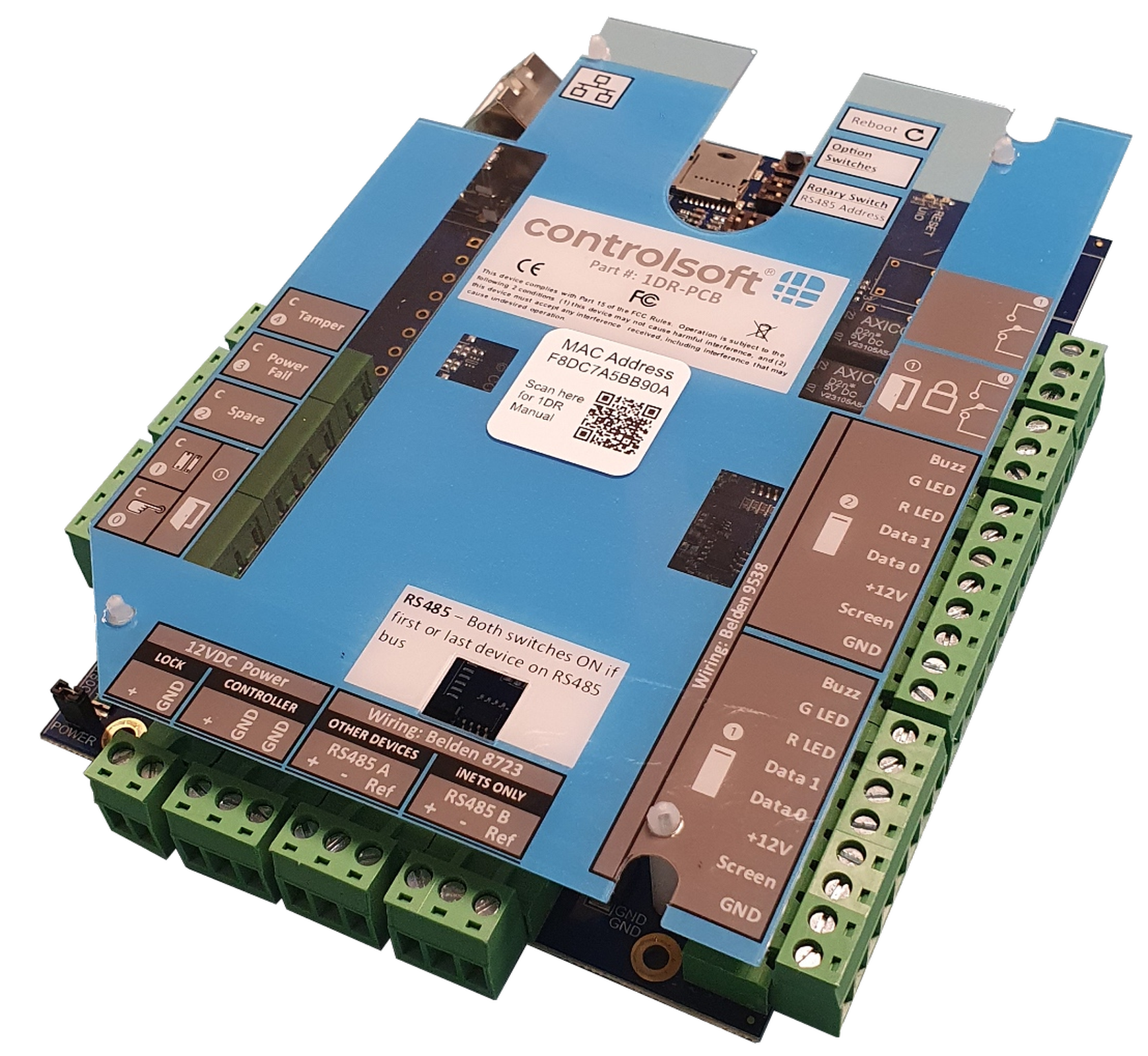Controlsoft iNet 1 Door/2 Reader Control Unit (Board Only)