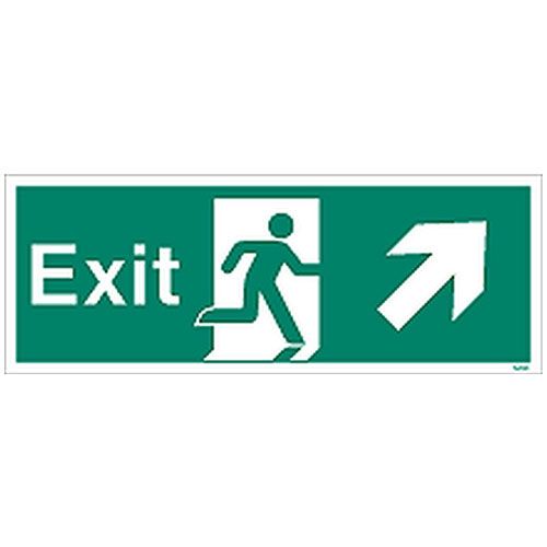 Firechief Sign EXIT UP RIGHT White (W449K)