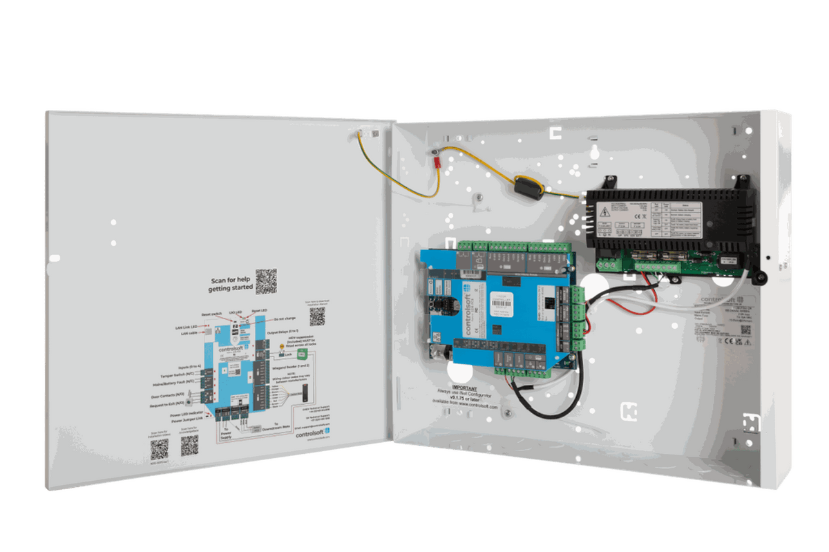 Controlsoft iNet 1 Door/2 Reader Boxed Control Unit with 2A PSU