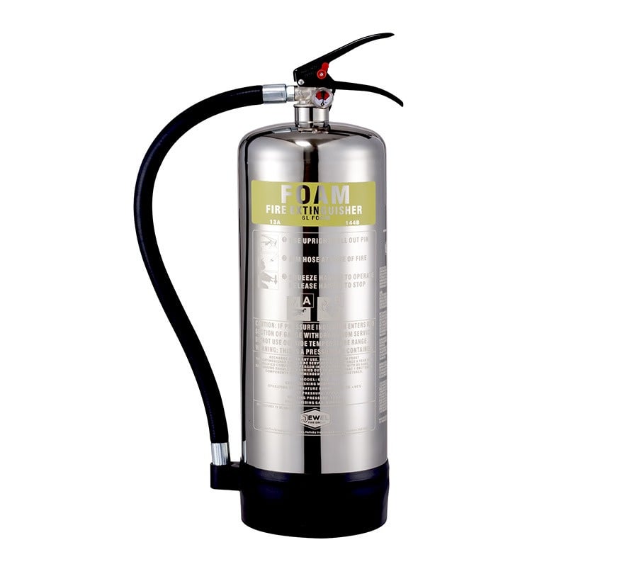Jewel 6 Litre Foam Stainless Steel Fire Extinguisher (6FSX)